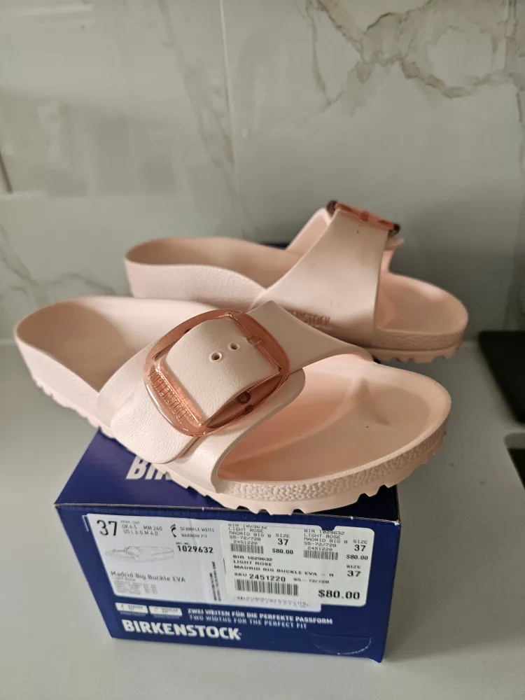 Birkenstock Madrid Big Buckle EVA Slide, Size 7, Rose
