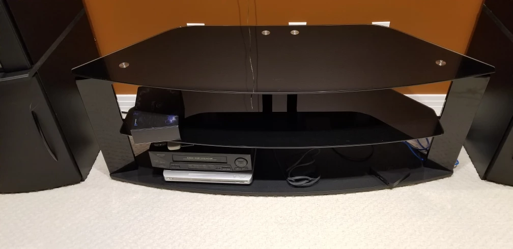 Black Glass TV Stand