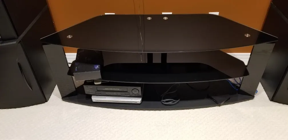 Black Glass TV Stand