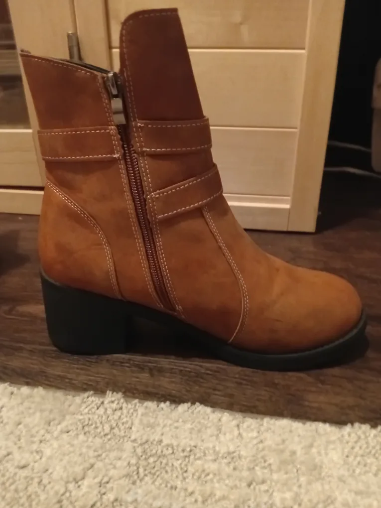 Brown Ankle Boots with Buckle Detail image indicator(2)