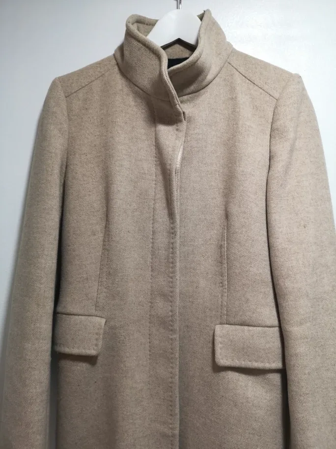 Zara Beige Wool Blend Coat image indicator(3)