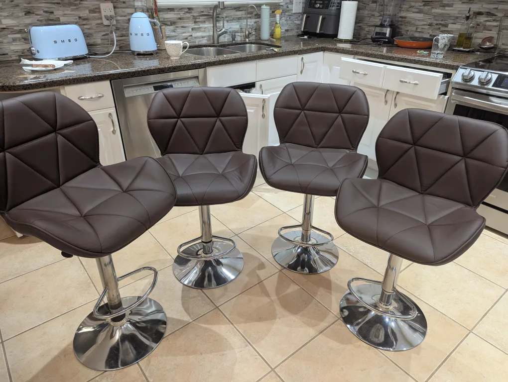 Set of 4 Brown Bar Stools
