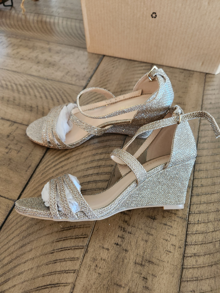 Le Chateau Champagne Wedge Heels - BNIB