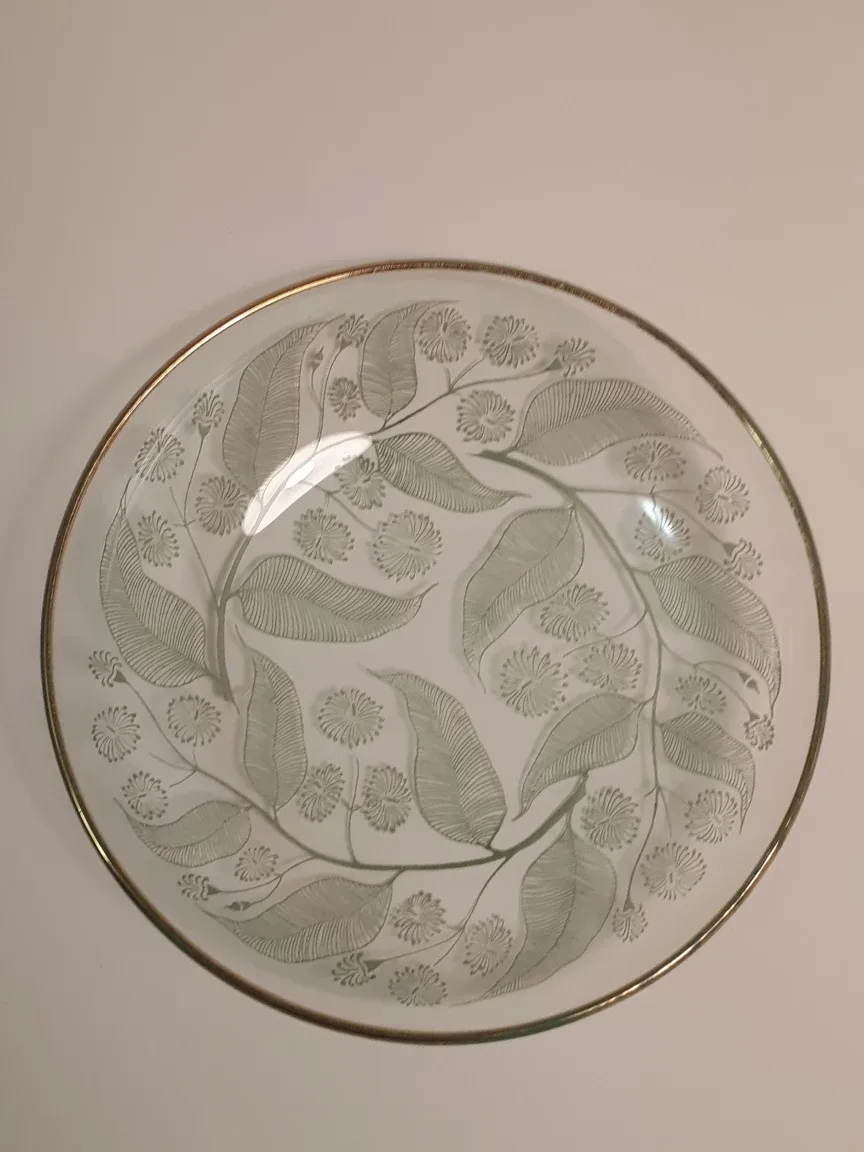 7 Glass Plates with Leaf Design - Set of 7 image indicator(4)