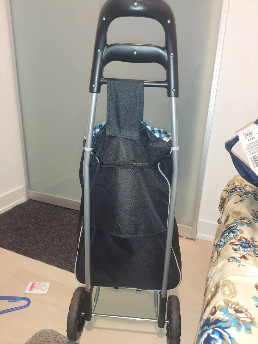 Shopping Trolley Bag - Black with Blue Pattern🥕 image indicator(3)