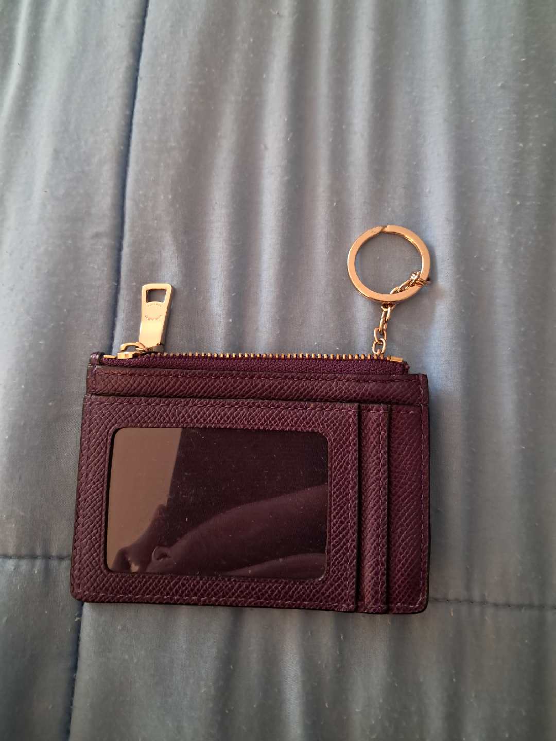 Coach Leather Card Case - Purple - photo 2