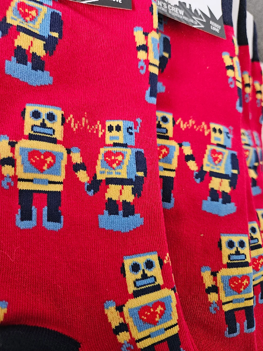 New SOCK it to me Robot Love Crew Socks image indicator(6)