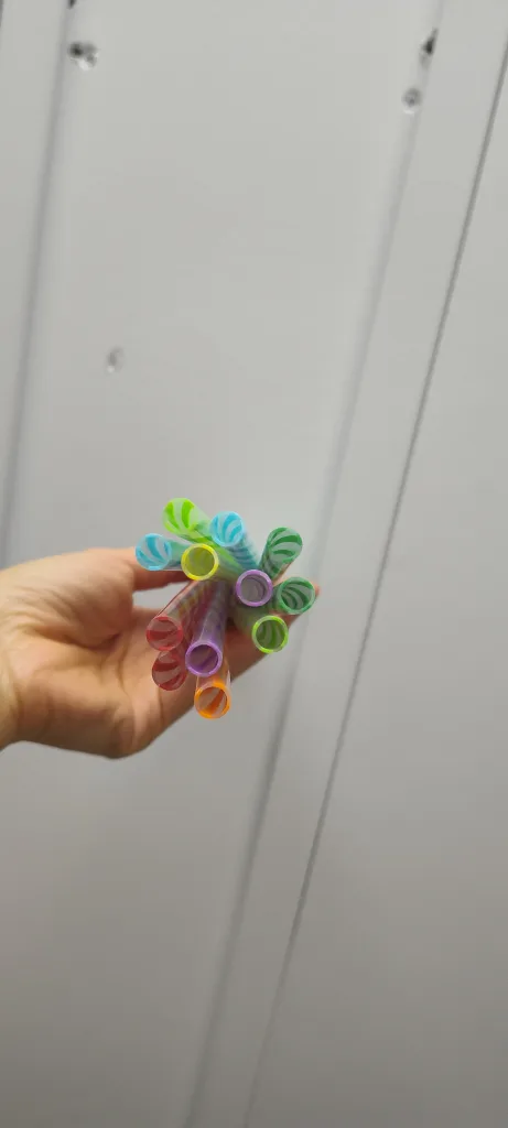 12 Reusable Plastic Straws - Multi-Colour image indicator(2)