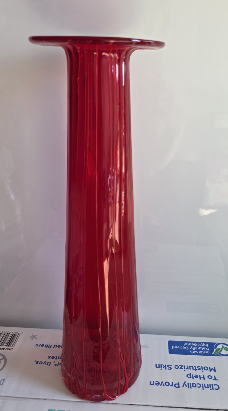 Red Art Glass Vase