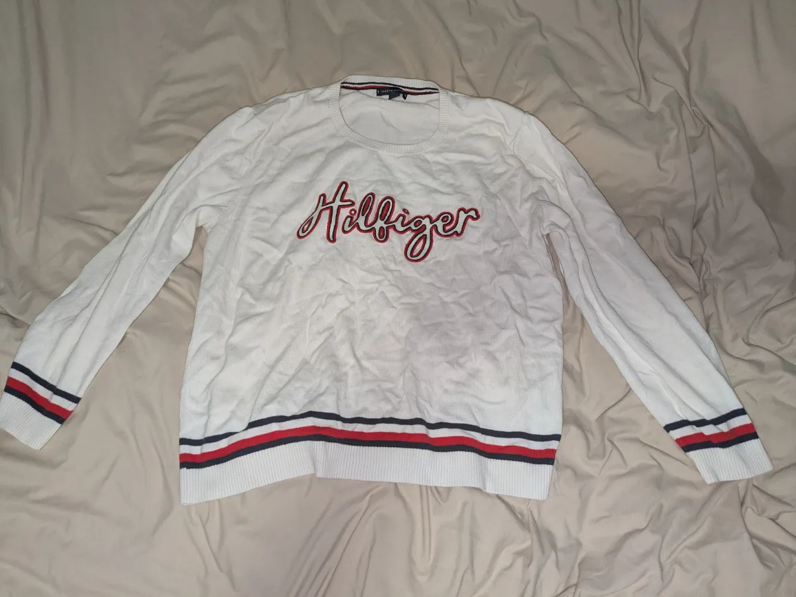 Tommy Hilfiger White Sweater - Size L thumbnail