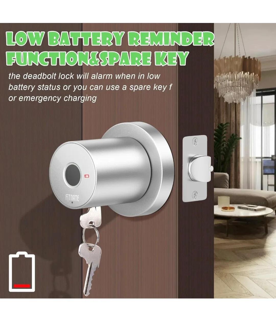 FITNATE Fingerprint Door Smart Lock - Brand New! image indicator(4)