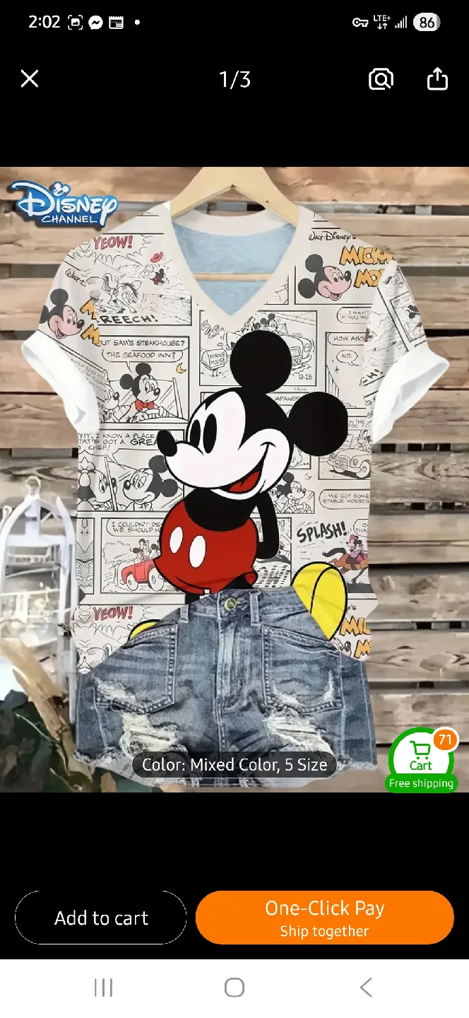 NEW Family Disney Mickey Mouse Comic T-Shirt ❤️ thumbnail