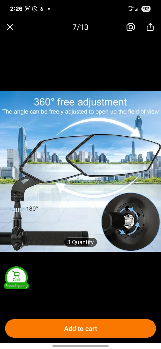 HD Bicycle Rearview Mirror, pick Scarborough or oshawa image indicator(2)