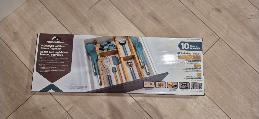 Adjustable Bamboo Drawer Organizer