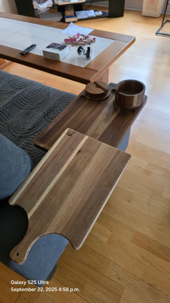 ZenStorage Couch Arm Table 4-in-1 Wood Sofa Tray image indicator(5)