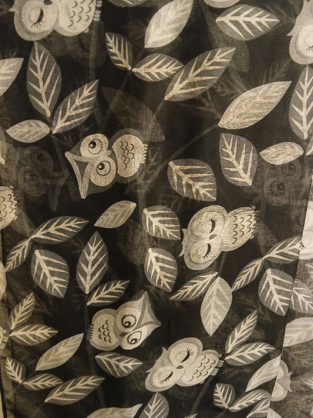 Owl Print Scarf - Black and White - photo 2