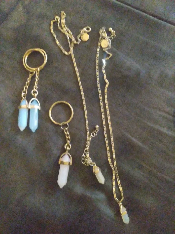 gemstone necklaces and keychain set thumbnail