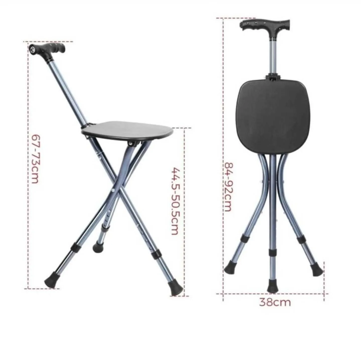Folding Walking Cane Seat with LED Light thumbnail