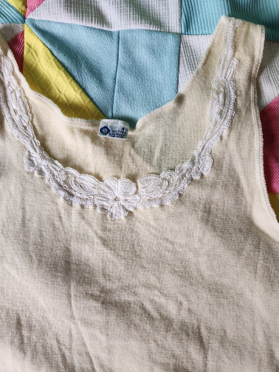 pastel yellow vintage tank top - photo 3