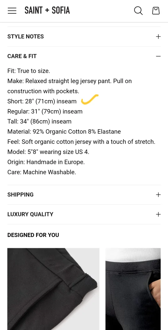 Saint + Sofia Apartment Pant - Black, US 4 image indicator(3)