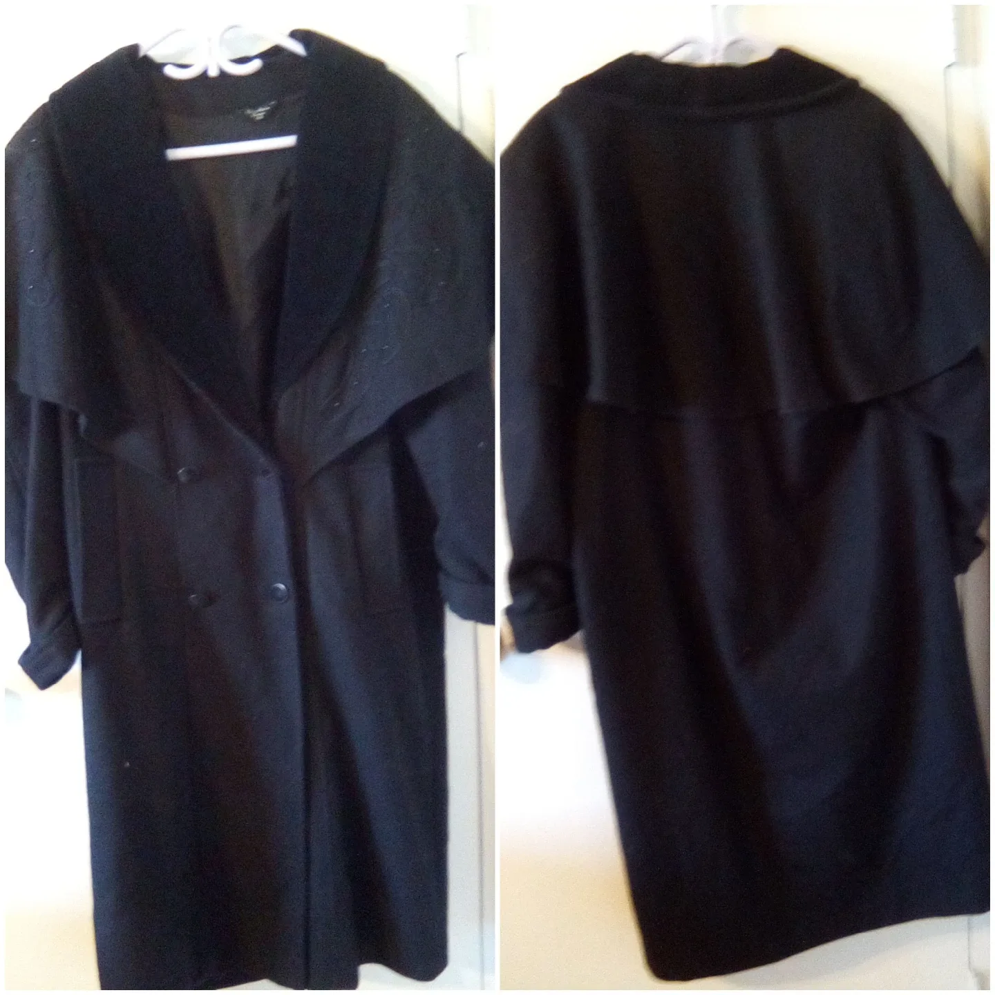 Sophisticated black wool cape coat (please see my other ads) thumbnail