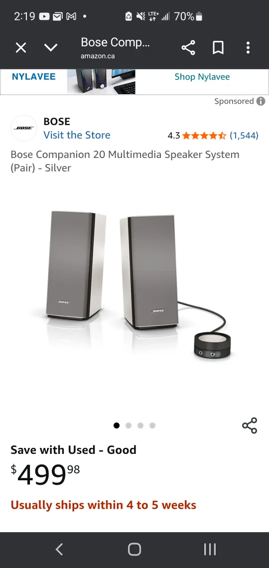 Bose Companion 20 Series Multimedia Speakers🥕 image indicator(4)