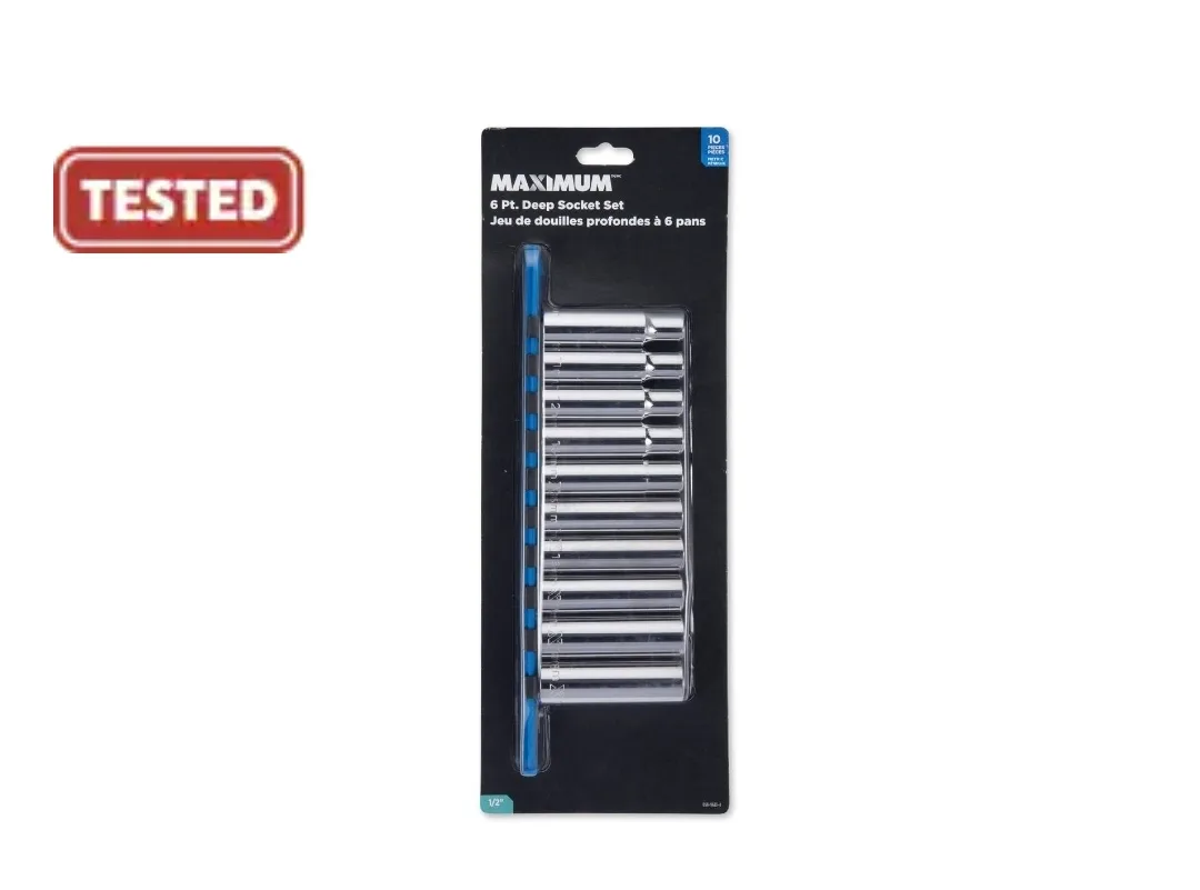 Brand New MAXIMUM 1/2-in Drive 6 Pt. Deep Socket Set, 10-pc image indicator(2)