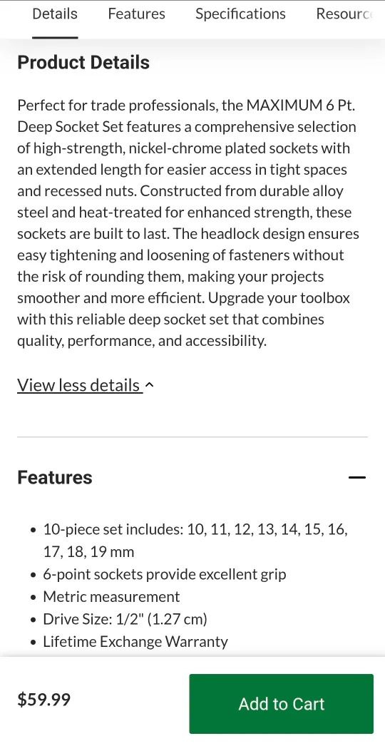 Brand New MAXIMUM 1/2-in Drive 6 Pt. Deep Socket Set, 10-pc image indicator(3)