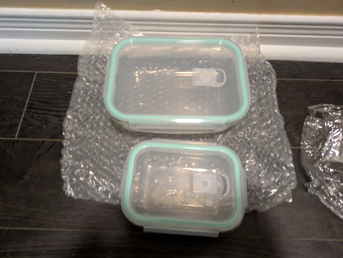 brand New glass lunch box set of 2 thumbnail