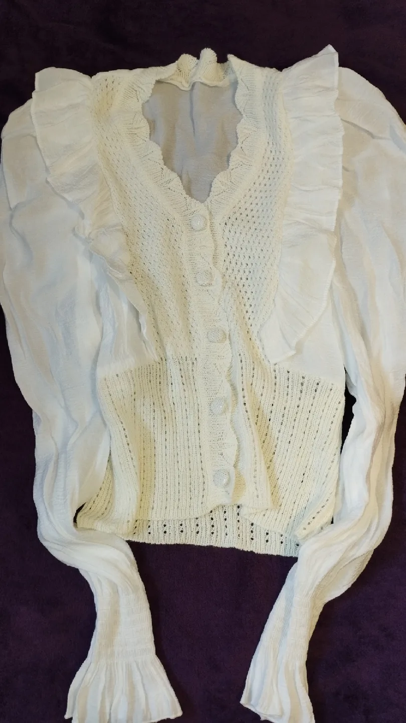 White Ruffle Blouse thumbnail