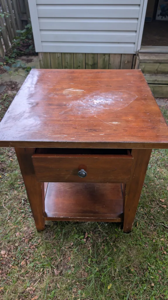 Wooden Side Table with Drawer