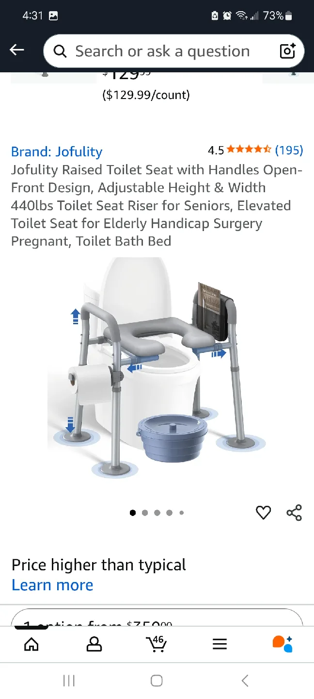 Raised Toilet Seat with Handles  and pot brand new in box thumbnail