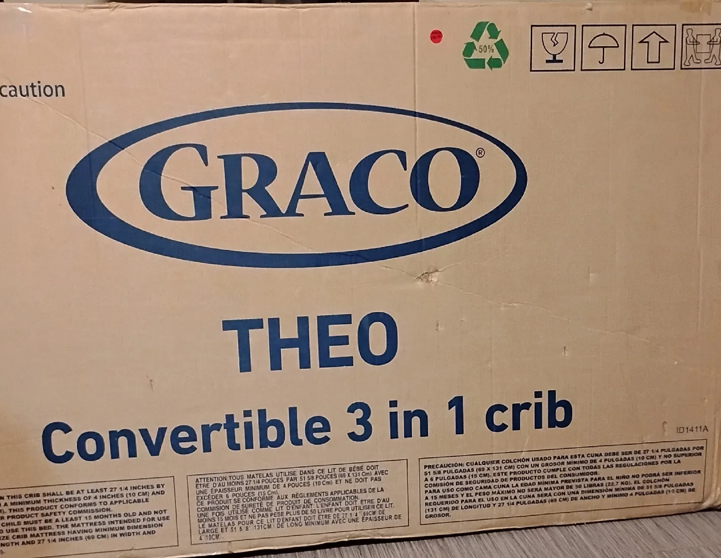 Graco Theo Convertible 3-in-1 Crib (New in Box)