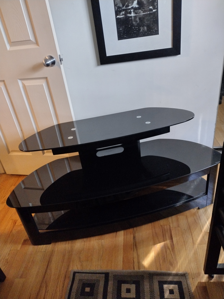 Black Glass TV Stand for 50-55"
