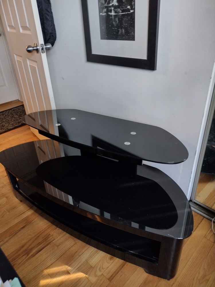Black Glass TV Stand for 50-55" - photo 2