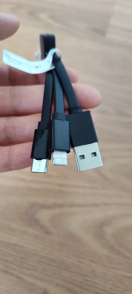 3-in-1 USB Charging Cable Keychain - Black image indicator(3)