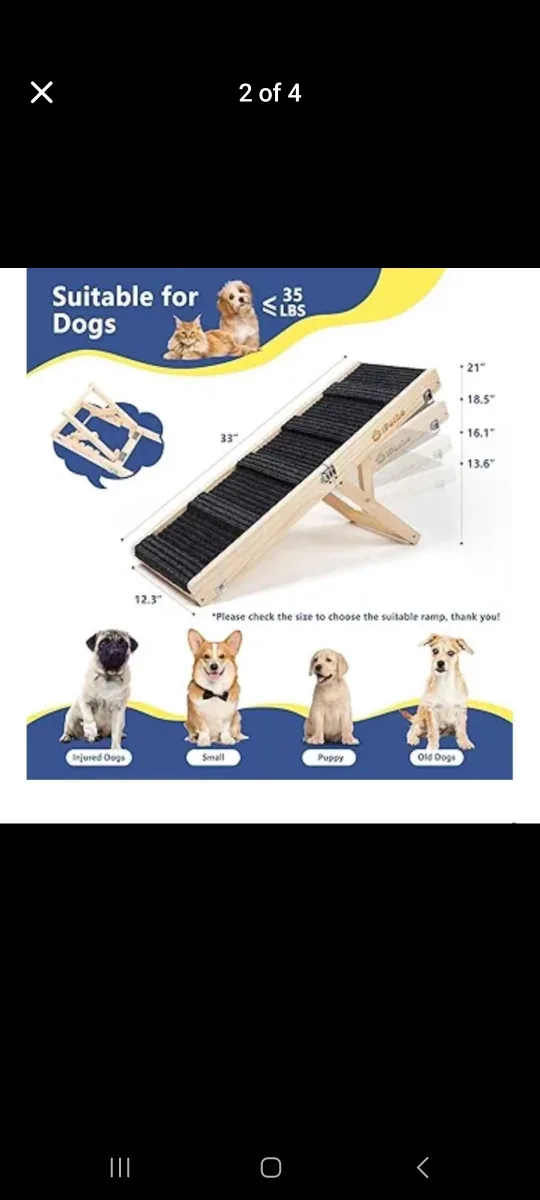 iPetba Small Dog Ramp - Adjustable Height, Portable image indicator(2)