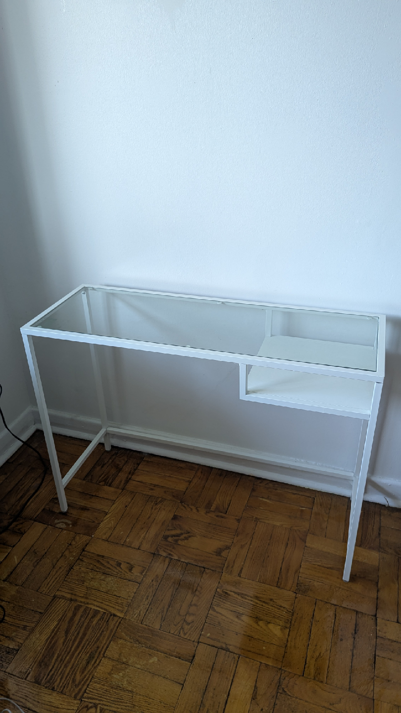 IKEA VITTSJÖ Laptop Table - White/Glass