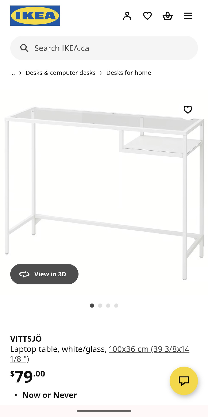 IKEA VITTSJÖ Laptop Table - White/Glass - photo 2