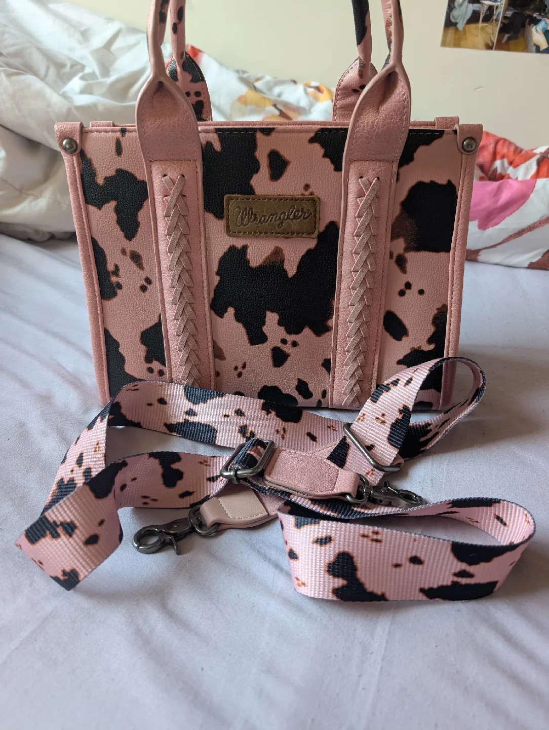 wrangler bag - pink cow print thumbnail