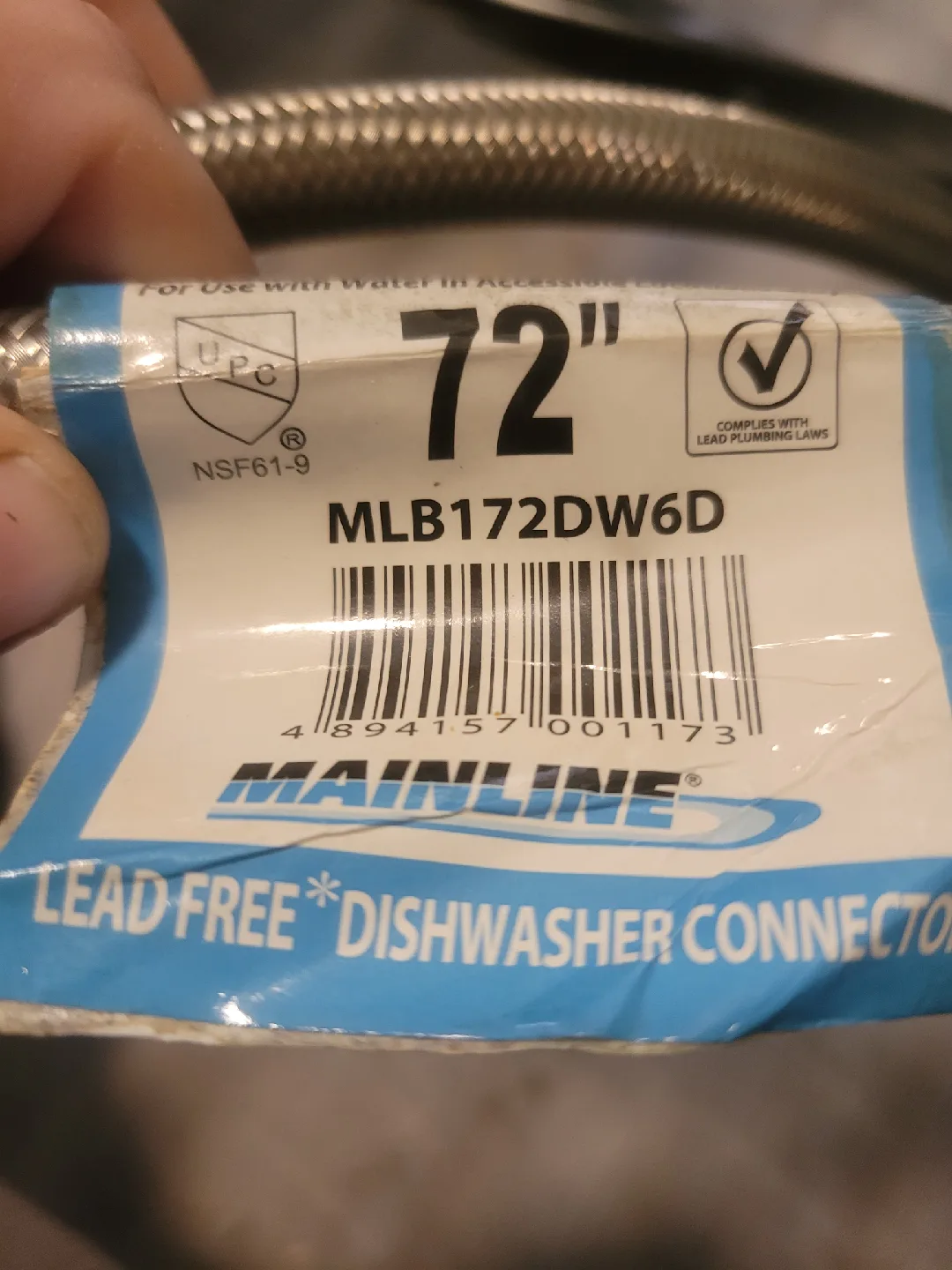 Mainline 72" Dishwasher Connector - New image indicator(2)