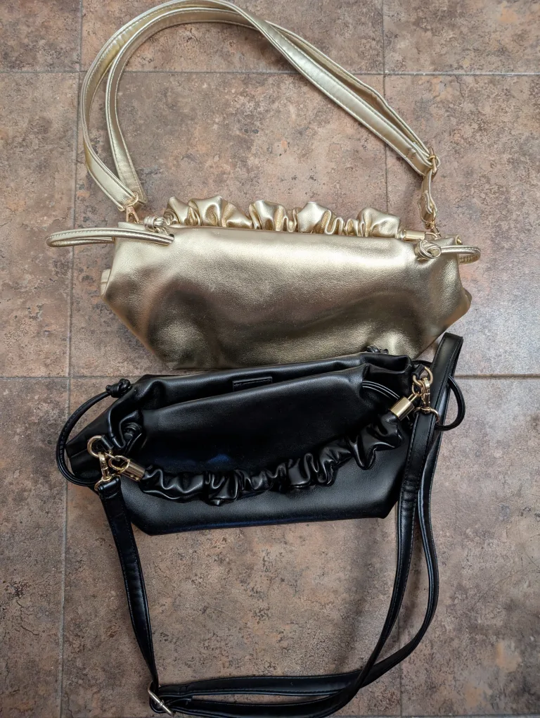 Primark Black & Gold Pouchette Bags thumbnail