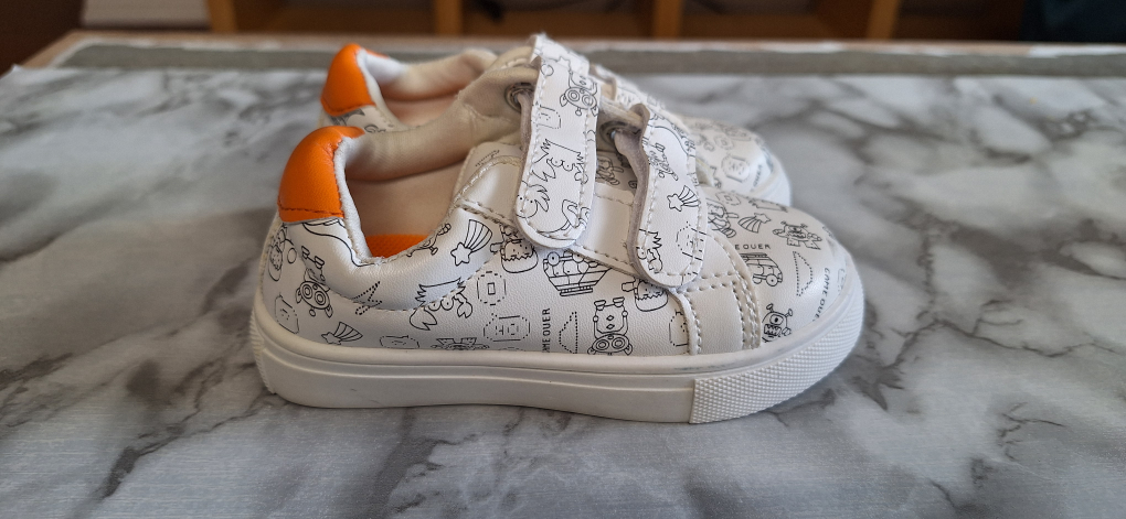 Toddler White Patterned Sneakers - Size 8 - photo 3