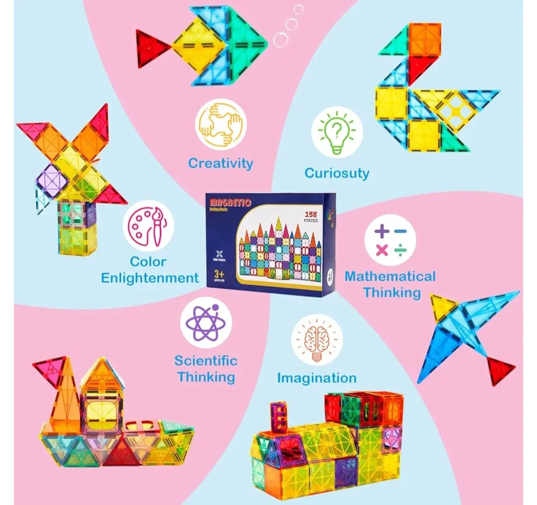 Ryoichi 138 PCS Magnetic Building Tiles Set image indicator(4)