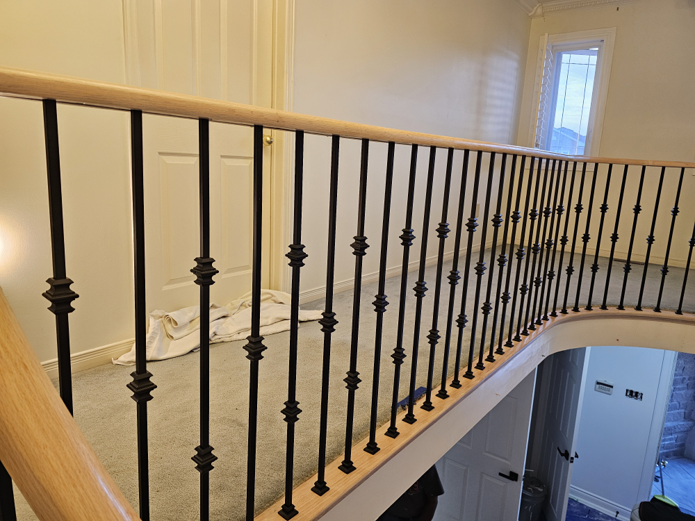 Custom Staircase with Wrought Iron Railing - photo 4