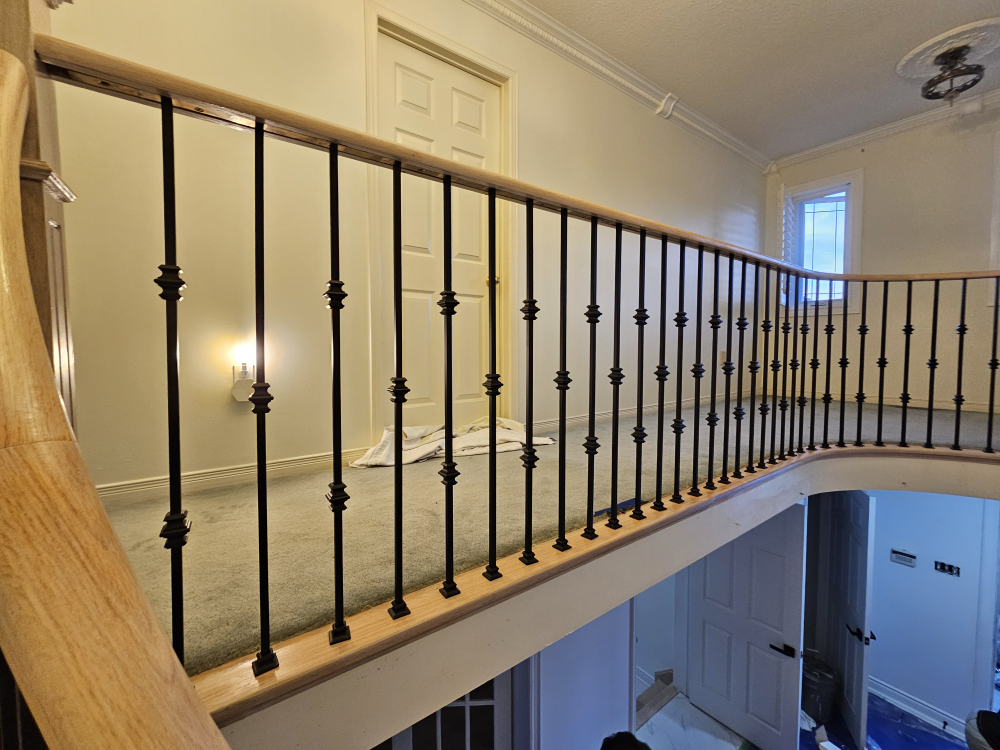 Custom Staircase with Wrought Iron Railing - photo 5