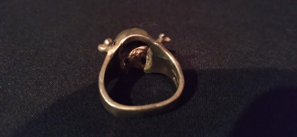 STIRLING SILVER 925 RING - SKULL & CROSSBONES - VINTAGE image indicator(7)