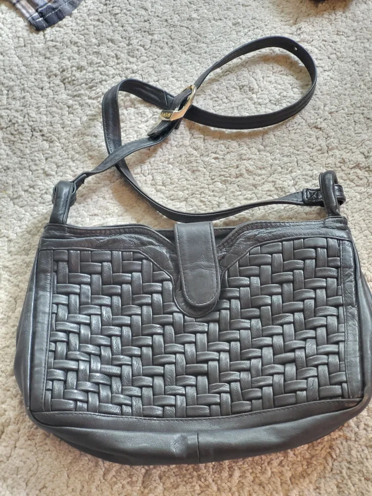 Gabay Black Leather Shoulder Bag thumbnail