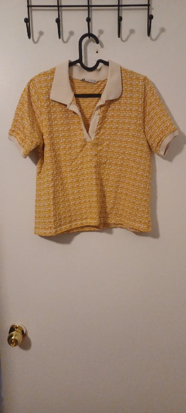 Zara Polo Shirt - Yellow, Size M thumbnail