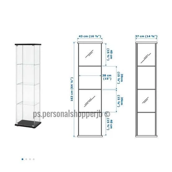 IKEA Detolf Glass Display Case - Black/Clear image indicator(4)